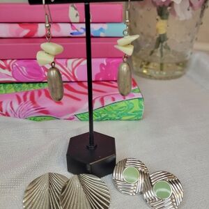 Vintage Silvertoned Earrings Set 3 Pair